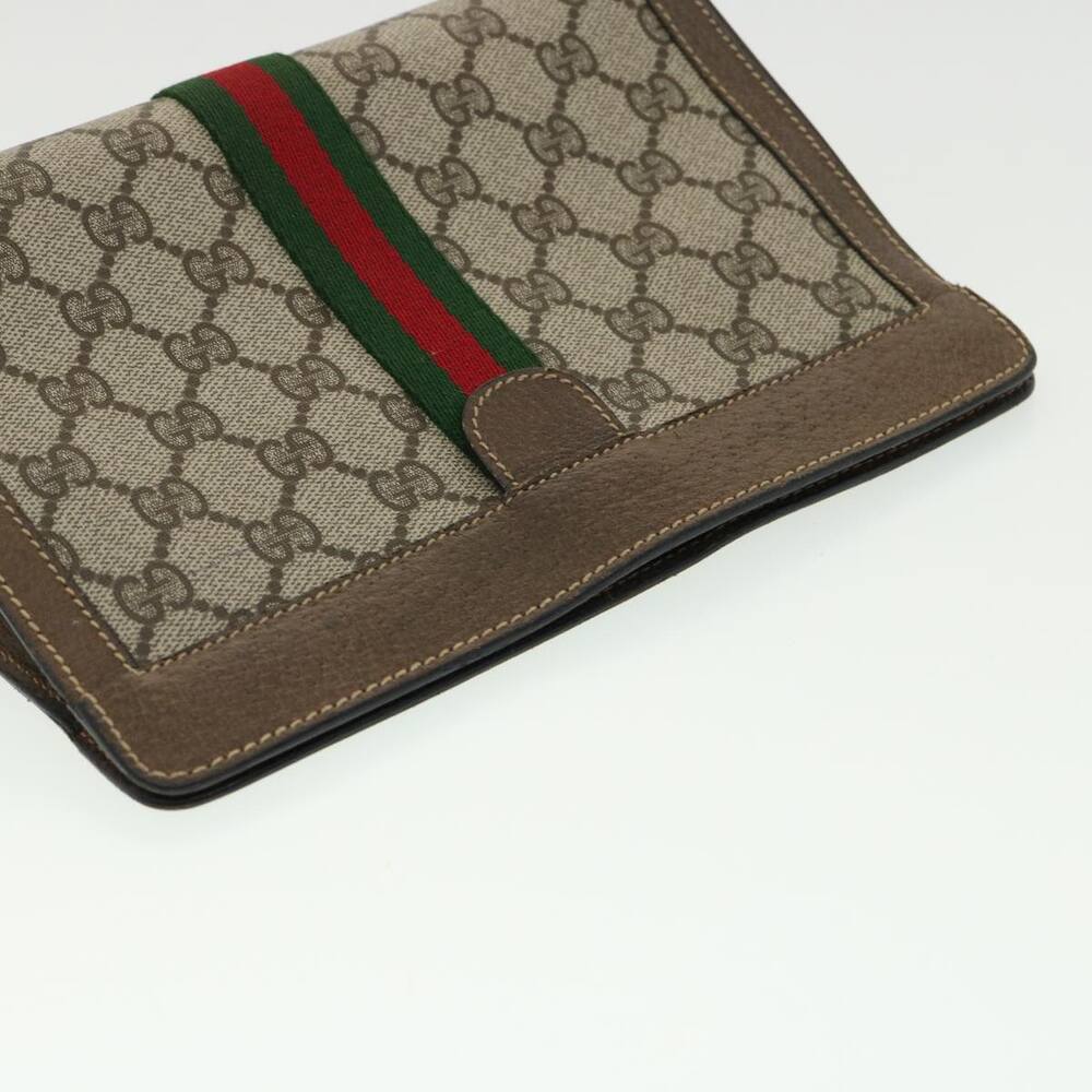 GUCCI GG Canvas Web Sherry Line Clutch Bag Beige Red Green - Picture 5 of 16